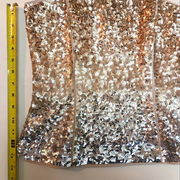 NWOT WHBM gold ombre sequin bustier size 2 - Picture 5 of 7